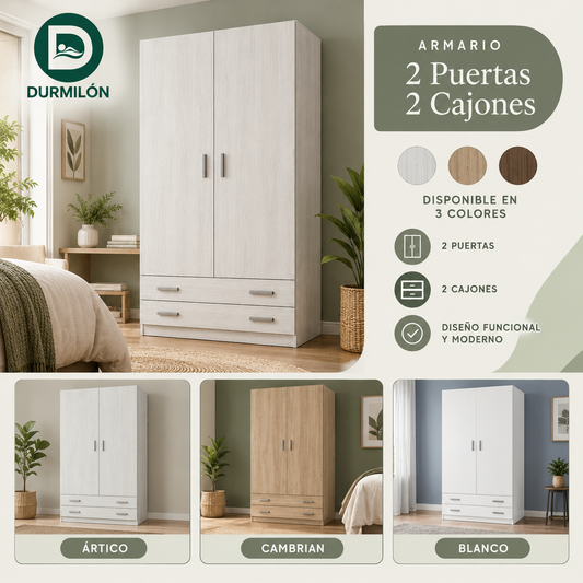 Armario 2 Puertas & 2 Cajones